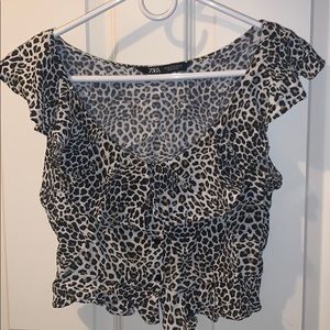 Zara cropped shirt